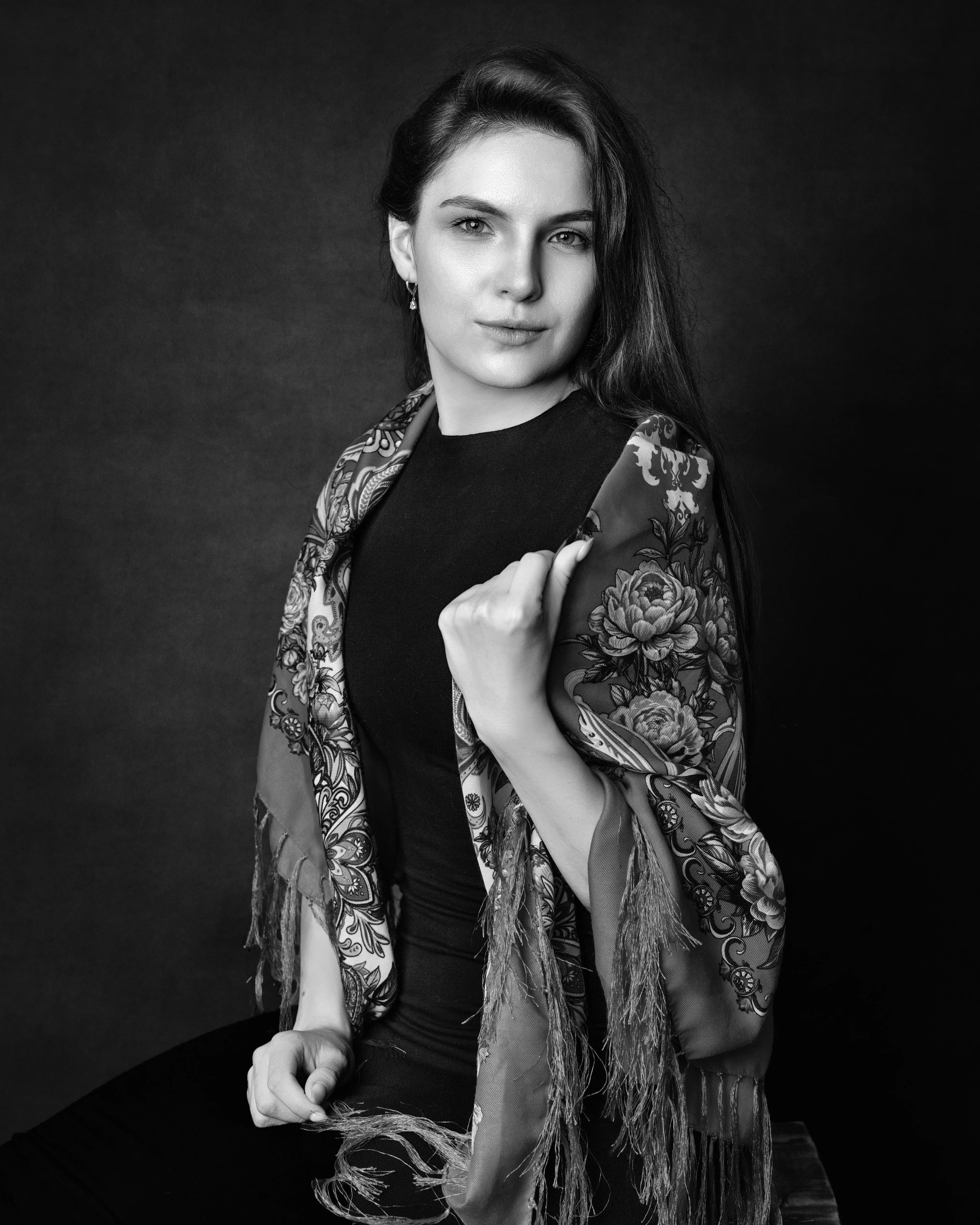 Fine art bw portrait woman